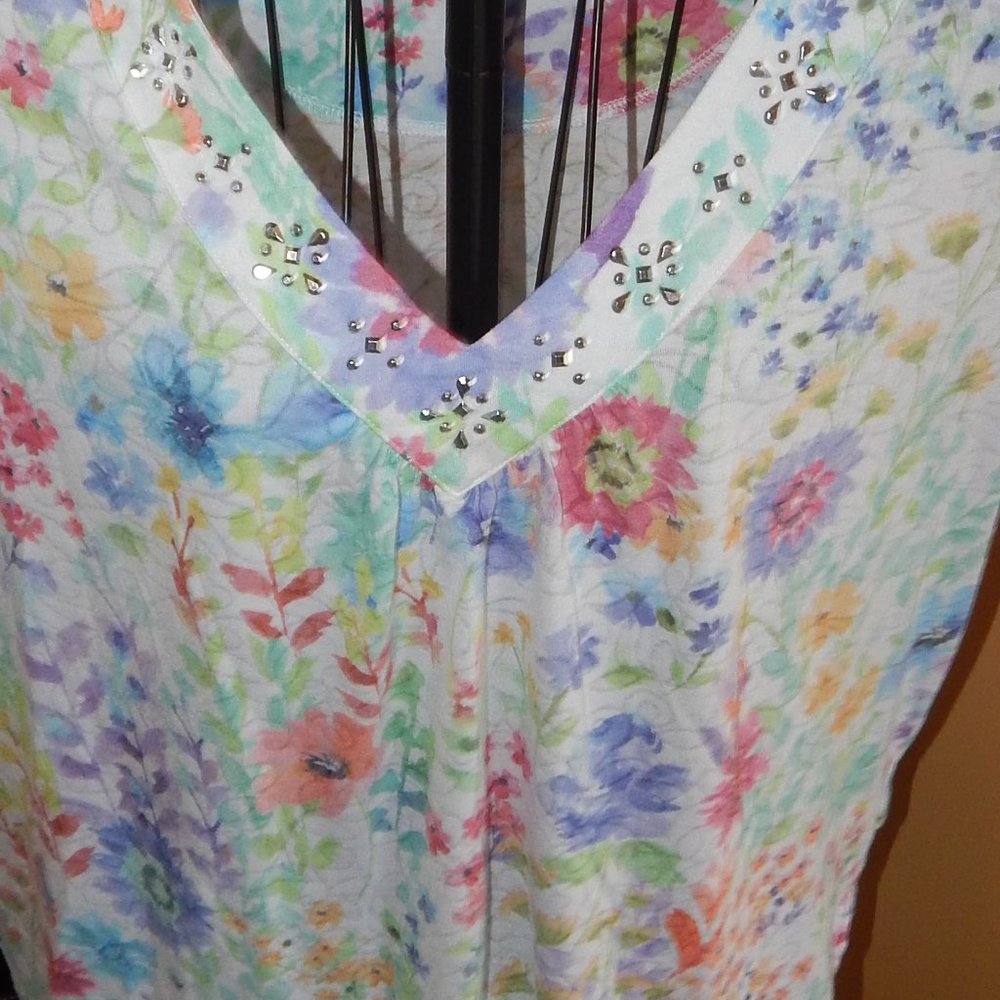 Ladies alfred dunner Short Sleeve blouse - Shirt - Top ~~ Size L - Picture 4 of 8